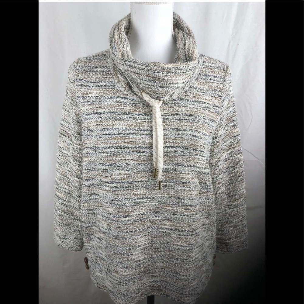Ruby Rd Metallic Cowl Neck Sweater PS